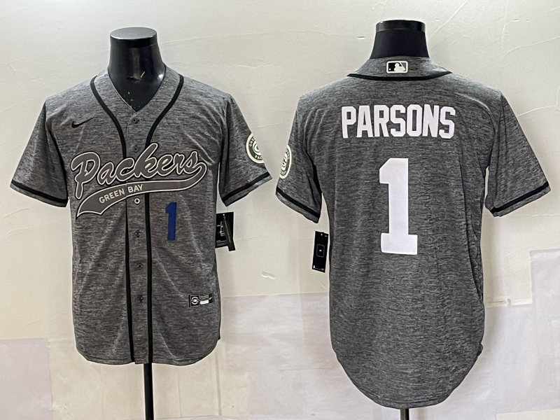 Men Green Bay Packers #1 Parson grey Nike NFL 2025 jersey 02